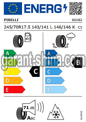 Pirelli R02 Pro Trailer (прицепная) 245/70 R17.5 143/141L 16PR - Фото Европейских характеристик